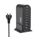 YMX-968 268W 5Type-C, 3USB 8-Ports Desktop Fast Charger, Plug Type:AU Plug(Black)