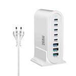 YMX-968 268W 5Type-C, 3USB 8-Ports Desktop Fast Charger, Plug Type:AU Plug(White)