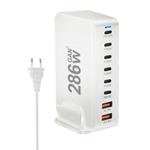 YMX-986 286W 6 Type-C, 2 USB 8-Ports Desktop Fast Charger, Plug Type:US Plug(White)