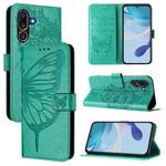 For Samsung Galaxy M56 5G Embossed Butterfly Leather Phone Case(Green)