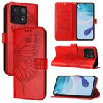 For Xiaomi 14T Pro Embossed Butterfly Leather Phone Case(Red)