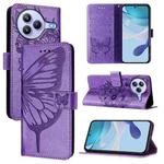 For Xiaomi Civi 5 Pro 5G Embossed Butterfly Leather Phone Case(Light Purple)