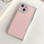 For iPhone 13 Electroplated Solid Color Fine Hole TPU Phone Case(Pink)