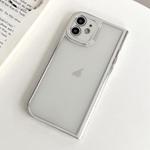 For iPhone 12 Electroplated Solid Color Fine Hole TPU Phone Case(Transparent)