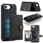 For iPhone 16e JEEHOOD J01 Retro Magnetic Detachable Wallet Phone Case(Black)