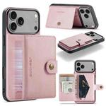 For iPhone 17 Pro Max JEEHOOD J01 Retro Magnetic Detachable Wallet Phone Case(Pink)
