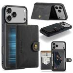 For iPhone 17 Pro JEEHOOD J01 Retro Magnetic Detachable Wallet Phone Case(Black)