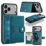 For iPhone 17 Pro JEEHOOD J01 Retro Magnetic Detachable Wallet Phone Case(Blue)