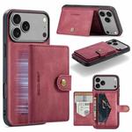 For iPhone 17 Pro JEEHOOD J01 Retro Magnetic Detachable Wallet Phone Case(Red)