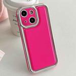 For iPhone 13 Electroplated Edge Frosted Leather TPU Phone Case(Rose Red)