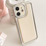 For iPhone 12 Electroplated Edge Frosted Leather TPU Phone Case(Apricot Color)