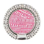 Flash Diamond Metal Mobile Phone Ring Holder(Silver+Rose Red)