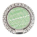 Flash Diamond Metal Mobile Phone Ring Holder(Silver+Green)