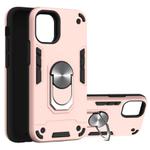 For iPhone 12 mini 2 in 1 Armour Series PC + TPU Protective Case with Ring Holder(Rose Gold)