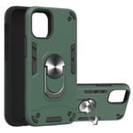 For iPhone 12 mini 2 in 1 Armour Series PC + TPU Protective Case with Ring Holder(Dark Green)