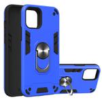 For iPhone 12 / 12 Pro 2 in 1 Armour Series PC + TPU Protective Case with Ring Holder(Dark Blue)