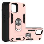 For iPhone 12 / 12 Pro 2 in 1 Armour Series PC + TPU Protective Case with Ring Holder(Rose Gold)