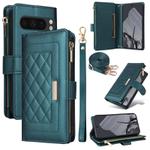 For Google Pixel 8 Pro Crossbody Zipper Wallet Rhombus Leather Phone Case(Green)