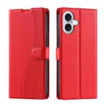 For iPhone 16 Plus Voltage Ultra-thin Dot Leather Phone Case(Red)