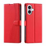 For iPhone 16 Voltage Ultra-thin Dot Leather Phone Case(Red)