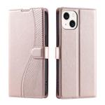 For iPhone 15 Voltage Ultra-thin Dot Leather Phone Case(Rose Gold)