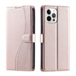 For iPhone 12 / 12 Pro Voltage Ultra-thin Dot Leather Phone Case(Rose Gold)