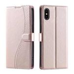 For iPhone X / XS Voltage Ultra-thin Dot Leather Phone Case(Rose Gold)