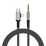 2 in 1 8 Pin, USB-C / Type-C to 3.5mm Car AUX Audio Adapter Cable, Length:1m(Grey)