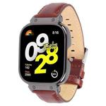 For Redmi Watch 4 Metal Black Frame Genuine Leather Watch Band(Wine Red)