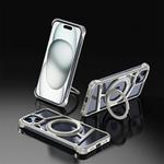 For iPhone 13 Lingkong Series MagSafe Metal Phone Case with Holder(Titanium)