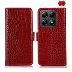 For Xiaomi 14T Crocodile Top Layer Cowhide Leather Phone Case(Red)