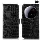 For Xiaomi 15 Ultra Crocodile Top Layer Cowhide Leather Phone Case(Black)