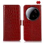 For Xiaomi 15 Ultra Crocodile Top Layer Cowhide Leather Phone Case(Red)