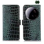 For Xiaomi 15 Ultra Crocodile Top Layer Cowhide Leather Phone Case(Green)