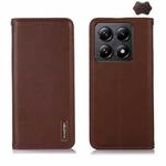 For Xiaomi 14T KHAZNEH Nappa Top Layer Cowhide Leather Phone Case(Brown)