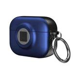For AirPods Pro 2 Camera Series PC + TPU Headset Shockproof Carbon Fibre Case(Blue)