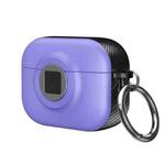 For AirPods Pro 2 Camera Series PC + TPU Headset Shockproof Carbon Fibre Case(Purple)
