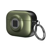 For AirPods 3 Camera Series PC + TPU Headset Shockproof Carbon Fibre Case(Green)