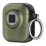 For AirPods 1 / 2 Camera Series PC + TPU Headset Shockproof Carbon Fibre Case(Green)