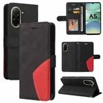For Redmi A5 4G 173.3mm Dual-color Splicing Flip Leather Phone Case(Black)