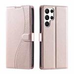 For Samsung Galaxy S23 Ultra 5G Voltage Ultra-thin Dot Leather Phone Case(Rose Gold)