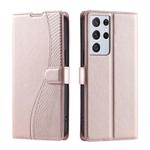 For Samsung Galaxy S21 Ultra 5G Voltage Ultra-thin Dot Leather Phone Case(Rose Gold)