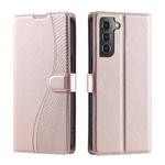 For Samsung Galaxy S21 5G Voltage Ultra-thin Dot Leather Phone Case(Rose Gold)