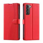 For Samsung Galaxy S21+ 5G Voltage Ultra-thin Dot Leather Phone Case(Red)