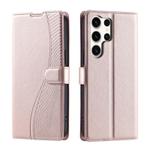 For Samsung Galaxy S25 Ultra 5G Voltage Ultra-thin Dot Leather Phone Case(Rose Gold)