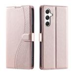 For Samsung Galaxy S25 5G Voltage Ultra-thin Dot Leather Phone Case(Rose Gold)