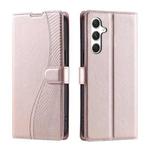 For Samsung Galaxy S25+ 5G Voltage Ultra-thin Dot Leather Phone Case(Rose Gold)
