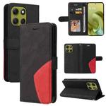 For Motorola Moto G86 5G Dual-color Splicing Flip Leather Phone Case(Black)