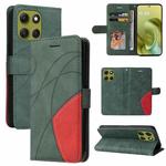 For Motorola Moto G86 5G Dual-color Splicing Flip Leather Phone Case(Green)