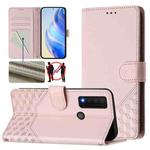 For TCL 30 XE 5G Honeycomb Embossing RFID Leather Phone Case(Pink)